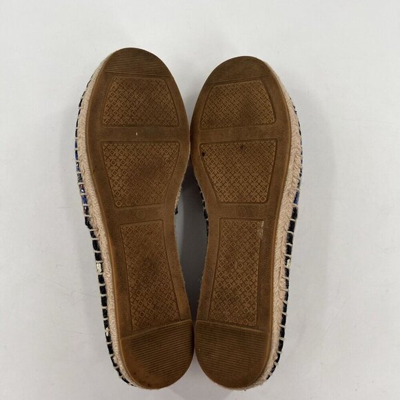 Tory Burch NAVY TEA ROSE Classic Dot FLAT ESPADRILLE Slip On Size 6.5 - Picture 9 of 12